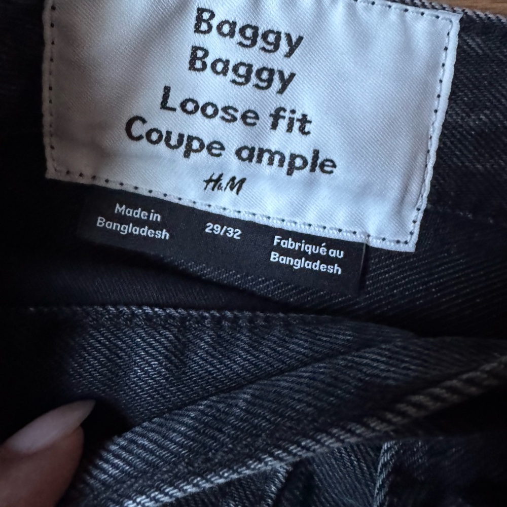 H&M Baggy Fit Faded Black Jeans